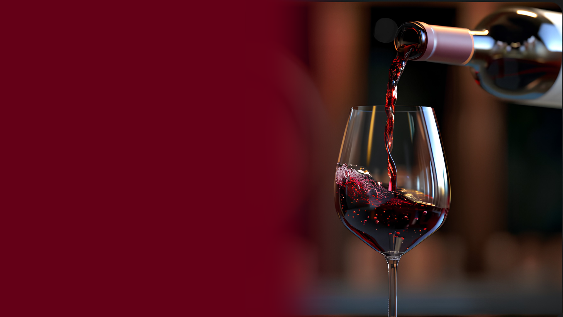 Taça e garrafa de vinho premium